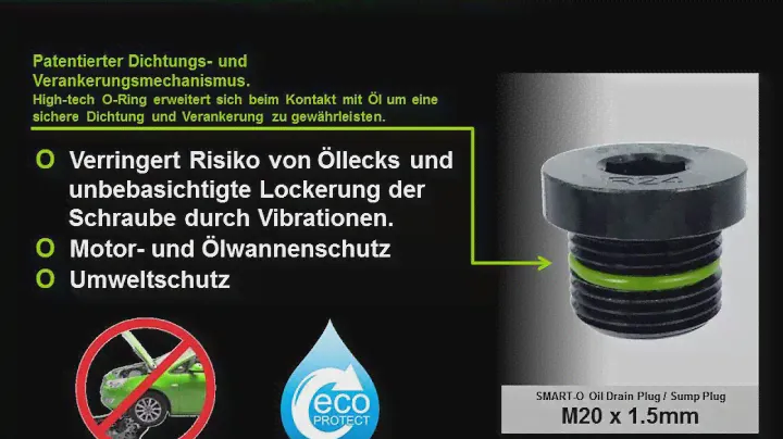 SMART-O S13 , M26x1.5 mm, Innovative, sichere Ölablaßschraube mit innovativer Dichtung