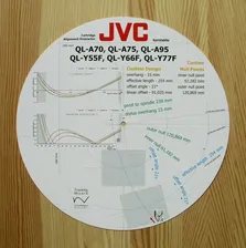 JVC/Victor QL-A70/A75/A95 QL-Y55F/Y66F/Y77F Tonearm Alignment Protractor
