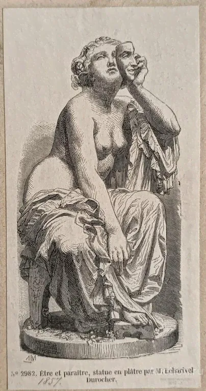 "Комедия, Быть и казаться" цинкография Victor-Edmond Leharivel-Durocher 1857 год-0