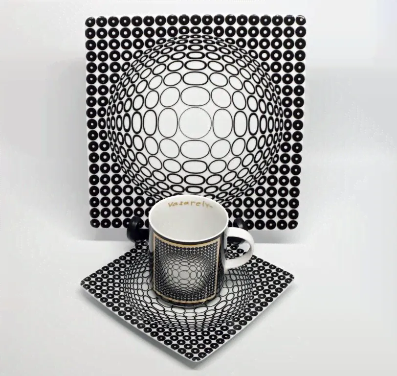 Victor Vasarely / Виктор Вазарелу - Чайная тройка в стиле Op -Art - Ограниченная серия - Германия-0