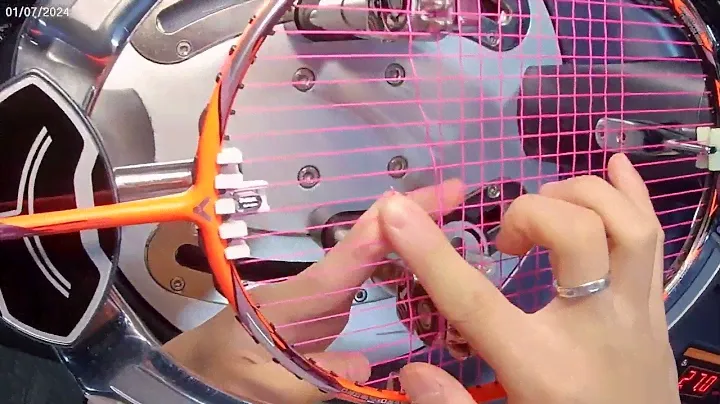 Badminton Stringing - POV, no talking, Tai Tzu-Ying Style, 2 knots, Victor Jetspeed S11