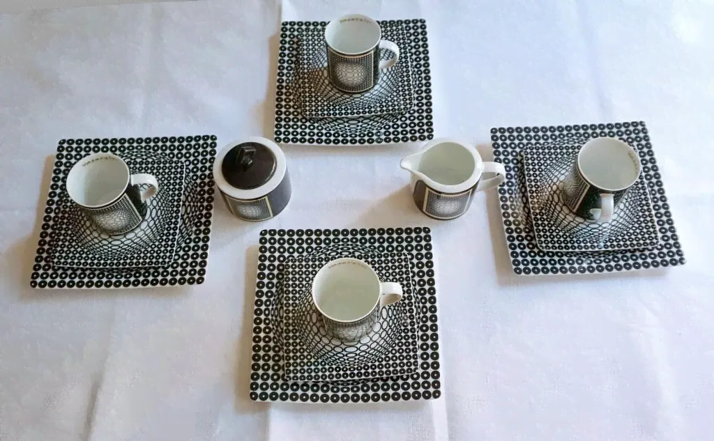 Victor Vasarely / Виктор Вазарелу - сервиз 4 персоны в стиле Op -Art - Ограниченная серия, Германия
