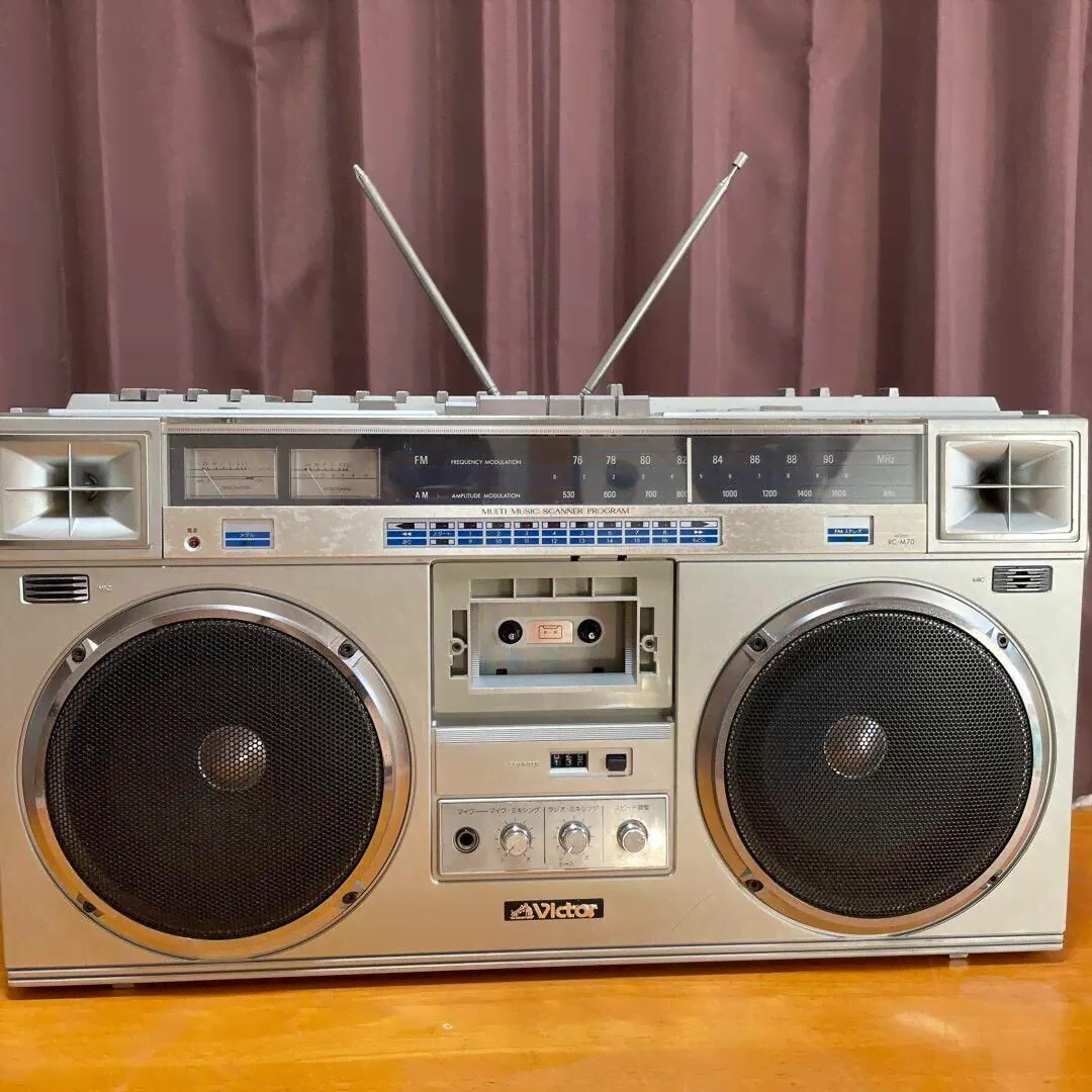 Victor RC-M70 Stereo Boombox Radio Cassette Recorder Retro AC 100V JUNK-0