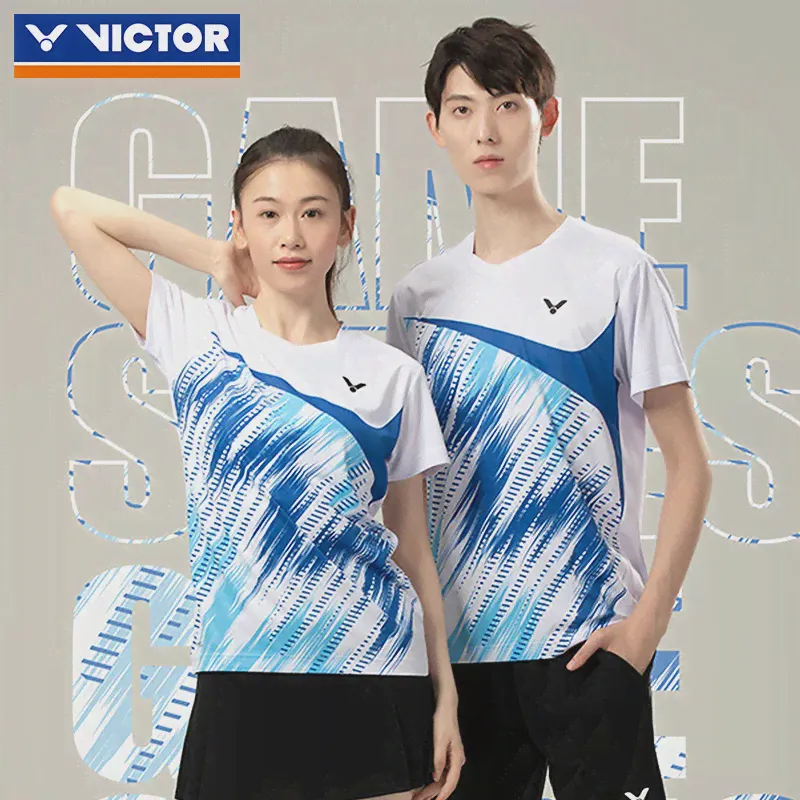 Футболки Victor, спортивная трикотажная одежда, спортивная одежда для бадминтона, без рукавов, для мужчин, женские топы, T-30021