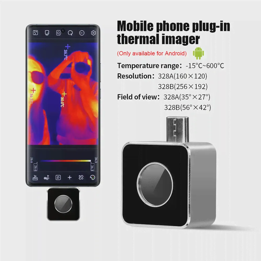 Victor 328 Мобильная термальная камера для телефона Android Type-C IP65 промышленный осмотр Обнаружение потери тепла Инфракрасный Тепловизор